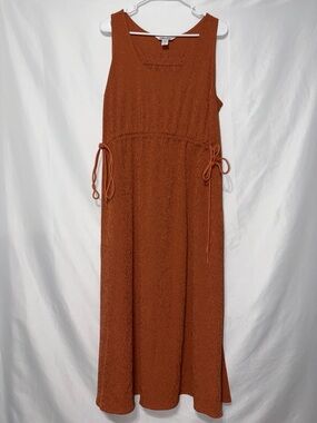 Athleta Rust Textured Sleeveless Maxi Dress